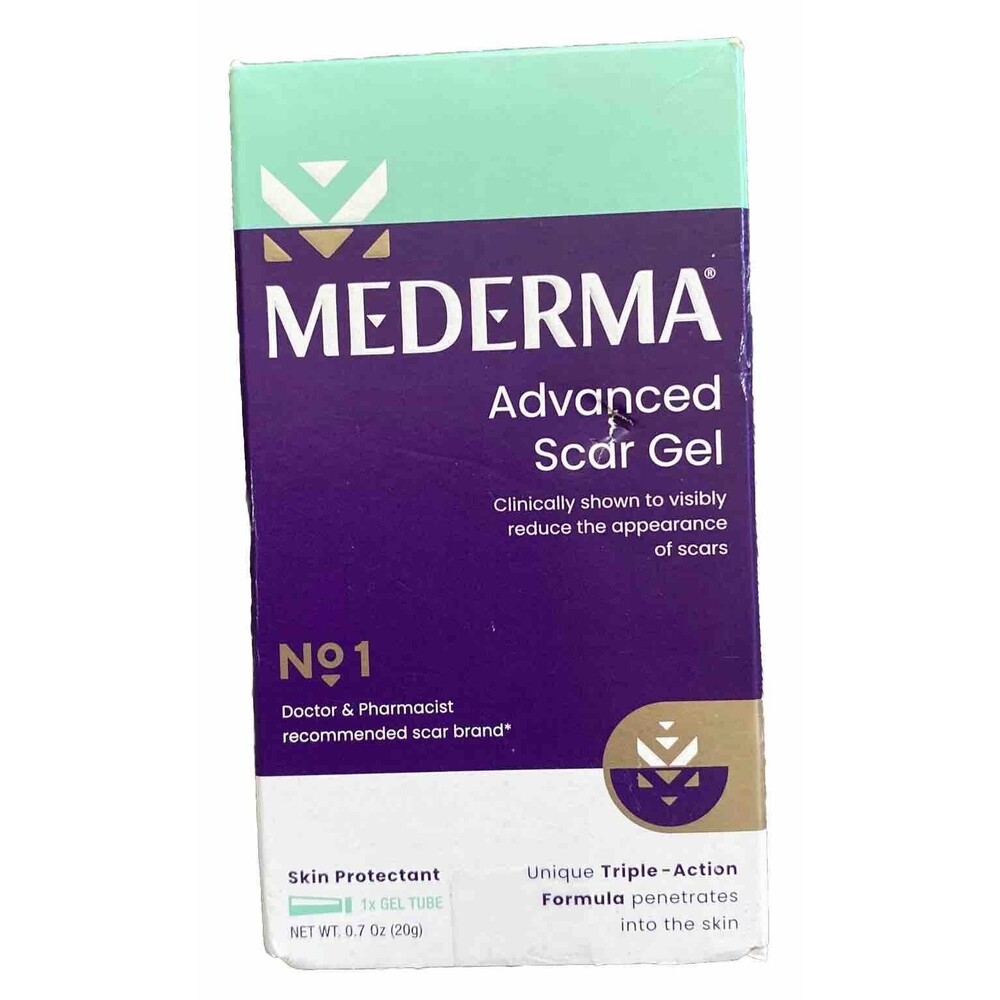 Mederma Advanced Scar Gel Unique Triple-Action Skin Protectant 0.7oz./20g New